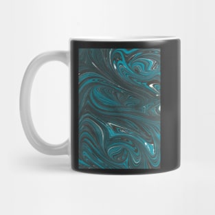 Blue Swirl Paper Marbling Mug